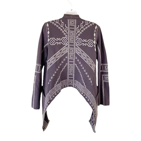 Monoreno‎ Shawl Sleeved Covering Top Embroidered Shirt Size S - Picture 2 of 9